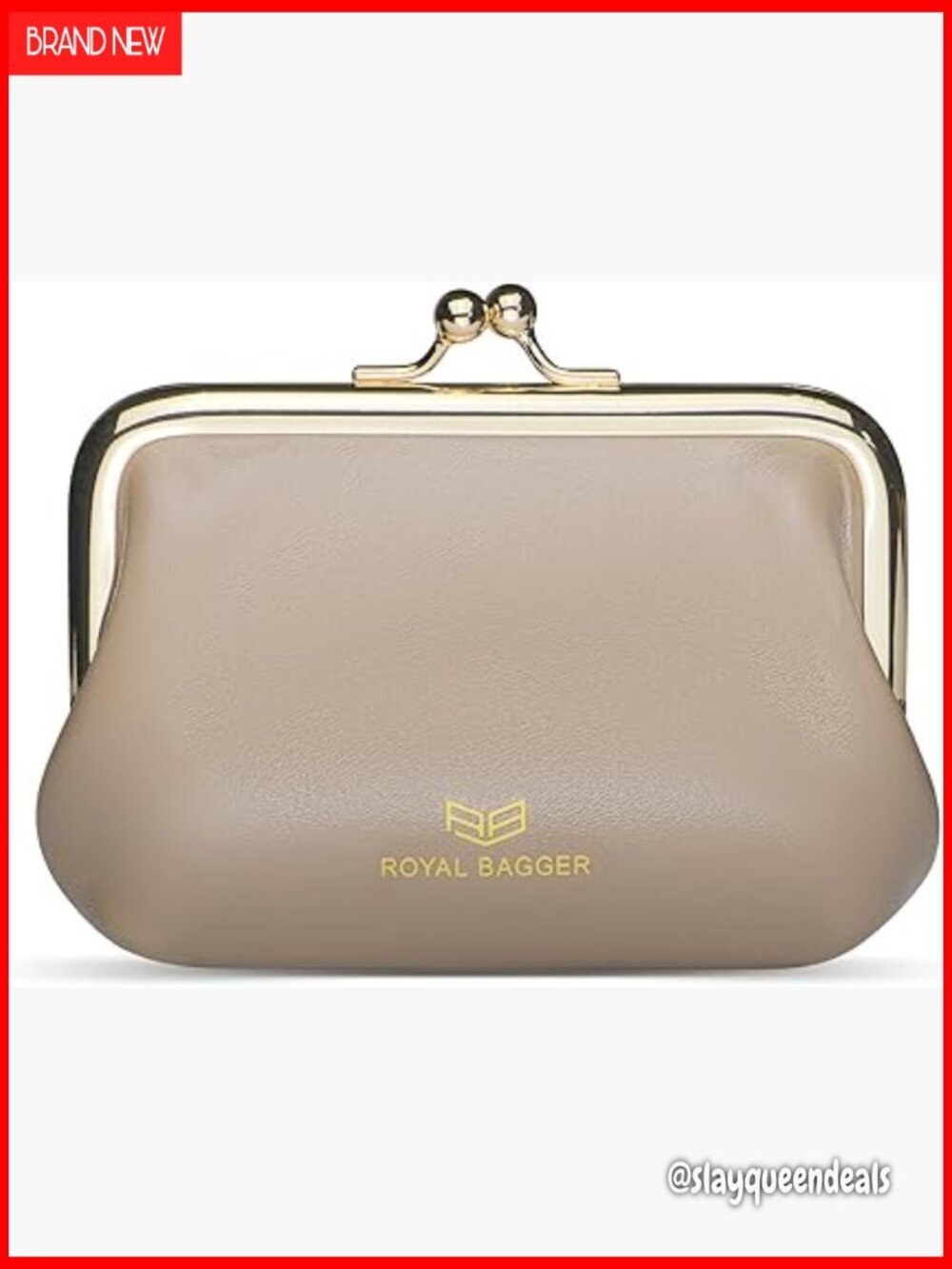 Genuine Leather RFID Card Holder Coin Purse Kiss Lock Mini Wallet Keychain